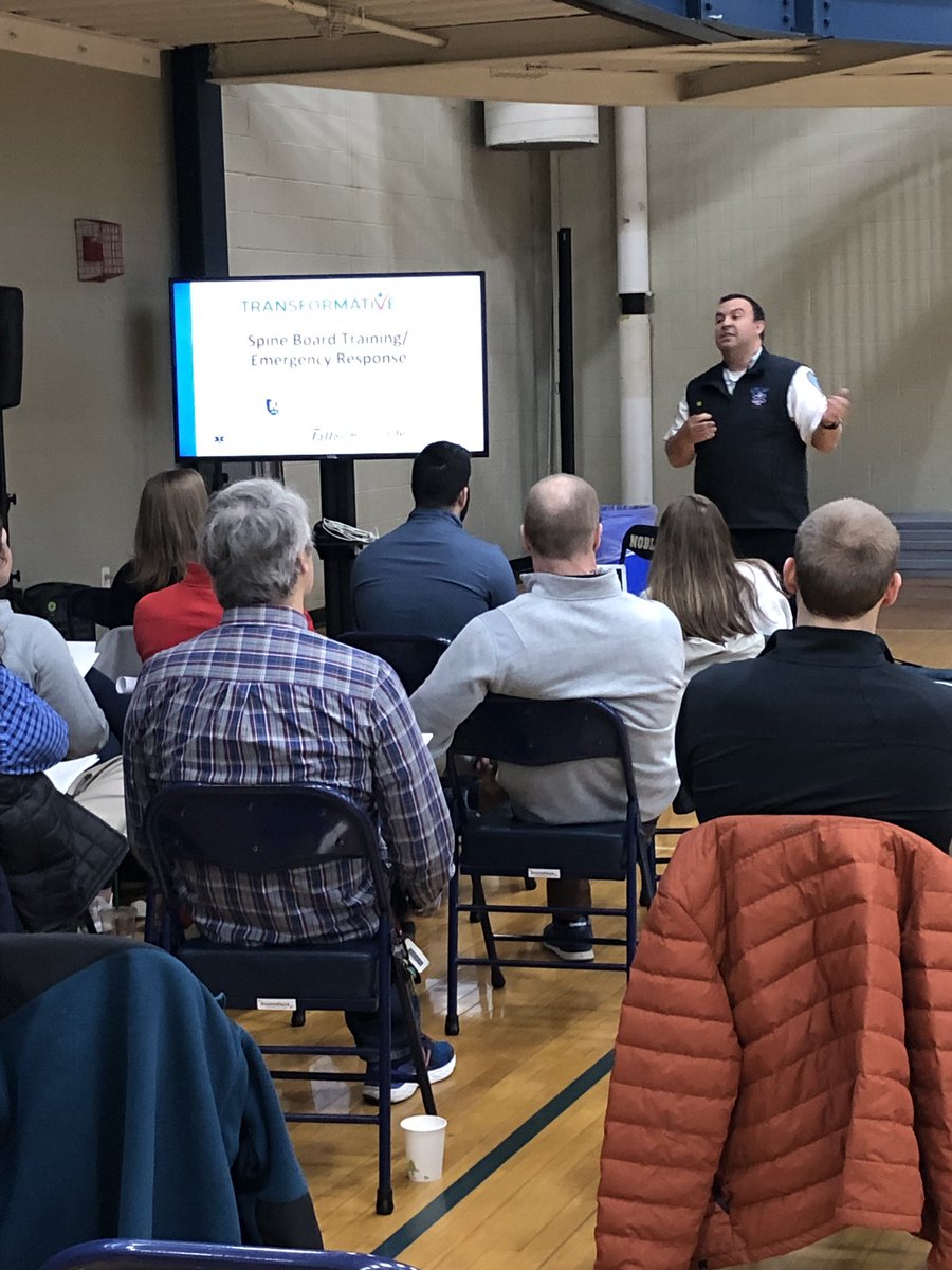 AtcNobles's tweet photo. 1st Annual Spine Boarding/Equipment Removal Training...✔️thank you @ISLSPORTS athletic trainers, @FallonAmb and @SportsMedBoston sports med staff for attending! #properpreperation #safetyFirst #🚨🚑🏈🥍🏒 @NATA_District1 https://t.co/ekECVdxuqY