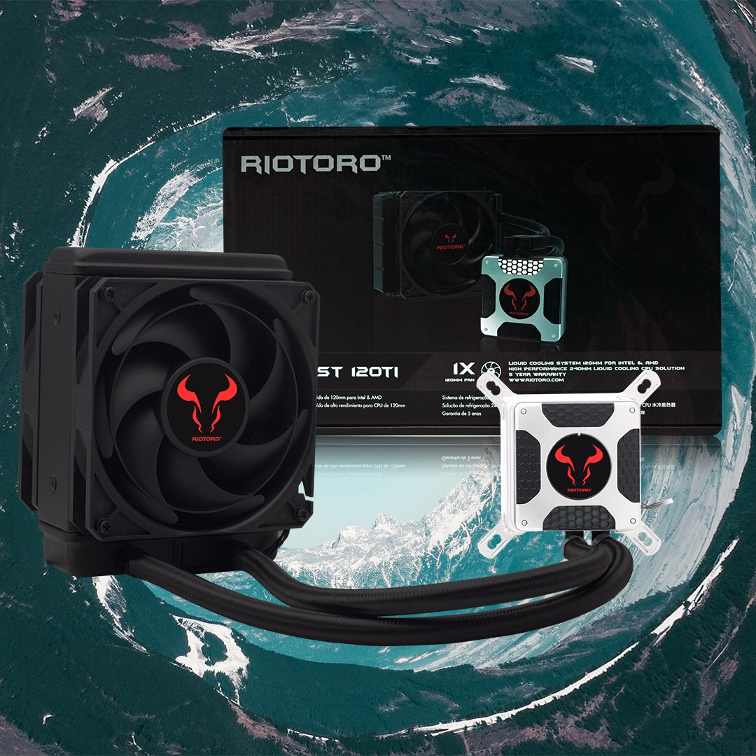 The BiFrost 120ti liquid CPU cooler for AMD and Intel processors has an extra-thick 45 mm deep radiator with dual 120.0 mm static pressure fans for extreme cooling in nearly any PC case ✔️