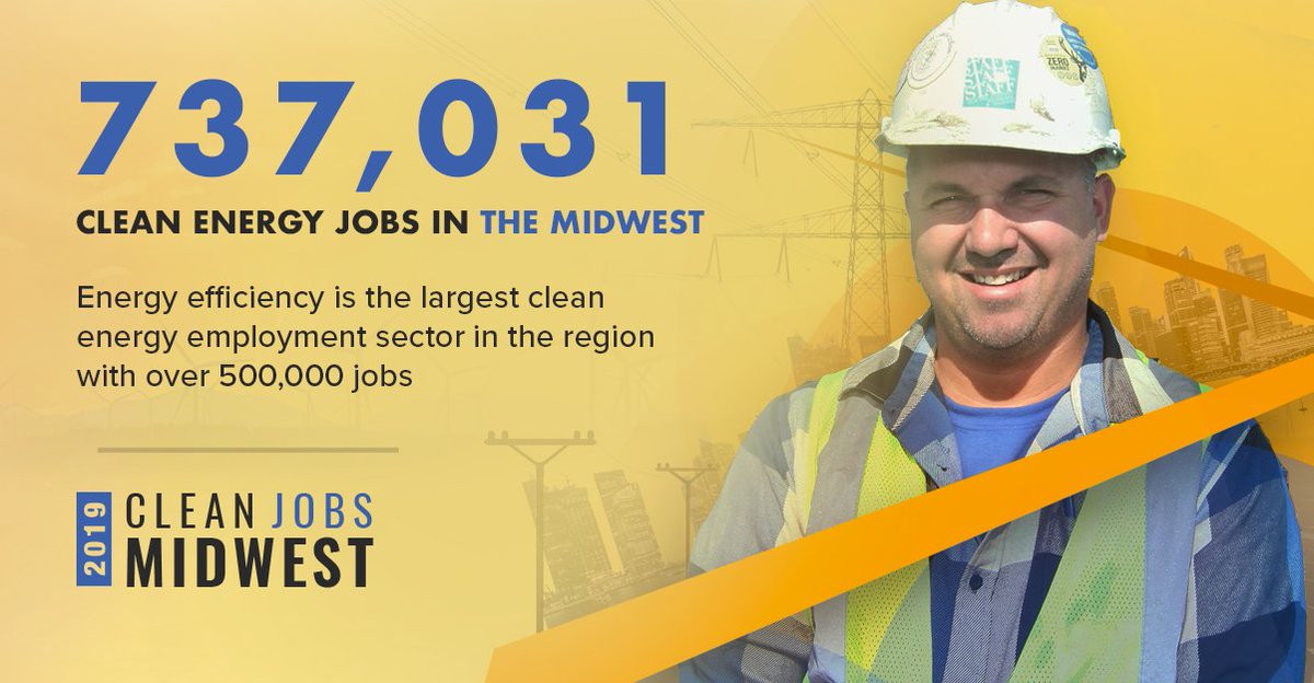 BREAKING NEWS: New report released by <a href="/e2org/">E2</a> &amp; @CleanEnergyTrst shows clean energy jobs in the Midwest increased by 4% and now employs 737,000. Find out more at clnenergy.org/2FRcmFM. #CleanJobsMidwest