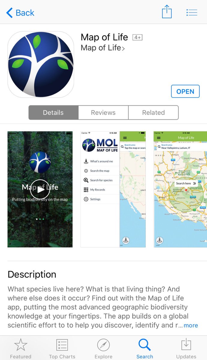 Alsuhaibany's tweet image. لكل المهتمين بمعرفة الكائنات الحية ادعوهم لتحميل هذا التطبيق الذي يُبين التنوع الأحيائي في منطقة تواجدك وهو مناسب للباحثين والدارسين. 

Map of Life
appsto.re/sa/Z_KO6.i