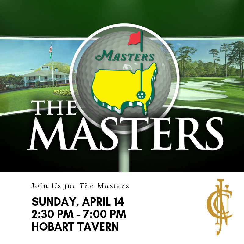 Watch the #Masters with us on Sunday, 2:30 PM - 7:00 PM in the Hobart Tavern. Drink specials and delicious food stations 😋⛳️ #northjerseycountryclub #njcc #masters2019