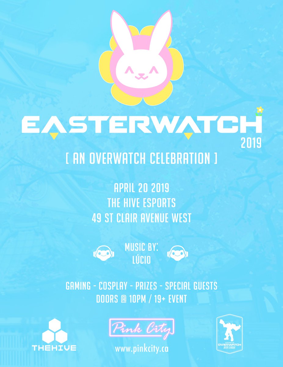 pinkcitytweets's tweet photo. The world's biggest #Overwatch party is back at @TheHiveEsports on 4/20! Cosplays, prizes, gaming, Lúcio DJing, and more! #EASTERWATCH
RSVP: https://t.co/H8kAz5sqL0 https://t.co/jnFpHNdRX2