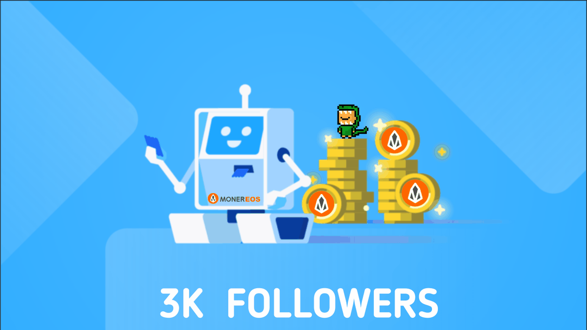 MonerEOS's tweet photo. More 3.000 Followers 🍾
Thank you all for the support and interest in the #MonerEOS project!
#EOS $EOS #Monero https://t.co/Zwag9aocgp