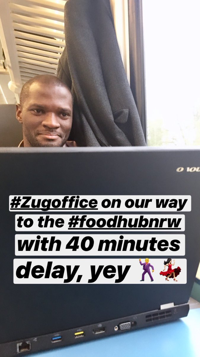 #bonnisst auf Reisen:

Eigentlich wären wir (<a href="/jpbrice/">Jean Paul Brice Affana</a> + me) jetzt schon da beim <a href="/FoodhubNRW/">Foodhub NRW</a> Vernetzungstreffen in #Düsseldorf bei der lieben <a href="/CultivateAcorns/">Lee Greene</a> &amp; dem guten <a href="/peterwiedeking/">Peter Wiedeking</a> 👍
Aber dauert noch etwas - 40 Minuten <a href="/DB_Bahn/">Deutsche Bahn Personenverkehr</a> Verspätung