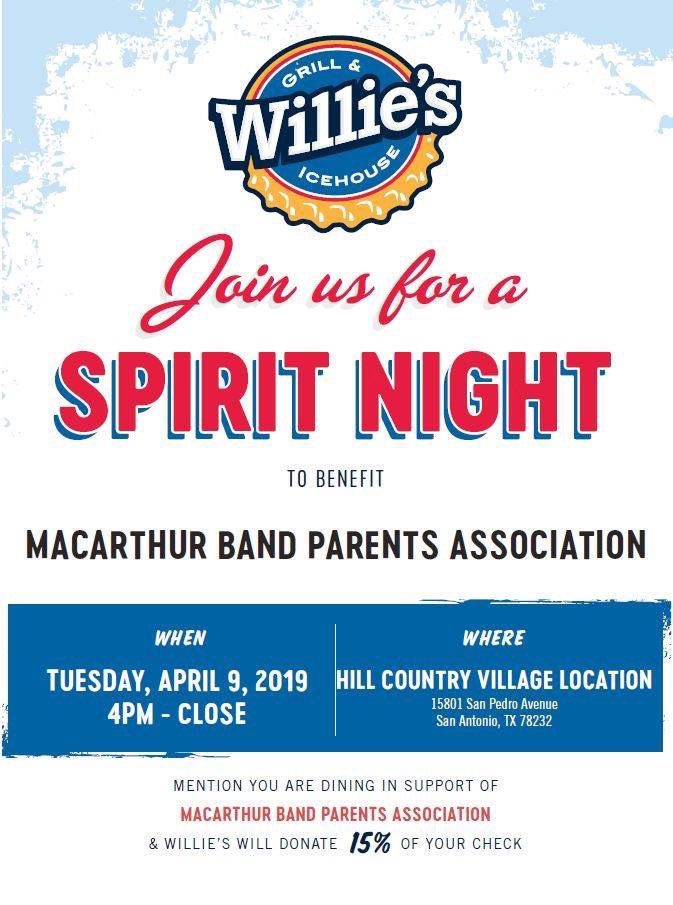 MacBandSA's tweet photo. No plans for dinner? Join us at Willie’s and support the Amazing MAC Band! See you there! https://t.co/GEoa26CGHa