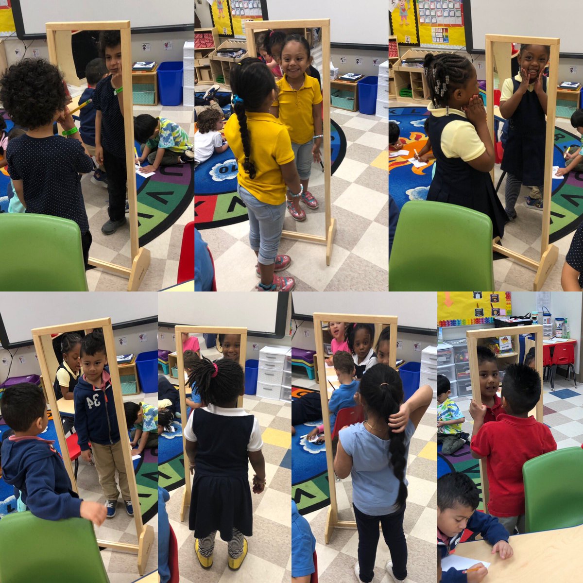 BEprek's tweet photo. We took a look at our reflections today in the mirror. Then we drew our own self portraits! We are a good looking bunch 👍 @APSGardenHills @aps_OEL https://t.co/n48ki8awc3