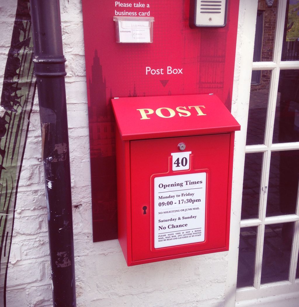 coloursonic's tweet photo. Thoughts on our π₯new postbox design π π??
#post #postbox #letters #design #bespoke #printed #newΒ #hot #mail #art #prints #london #grandformat #printing #specialist #printers #creative #event #signage #yes #no #like #dislike #prints4sale #westend #coloursonic #graphics #vinyls https://t.co/Q0Cr3bksXP