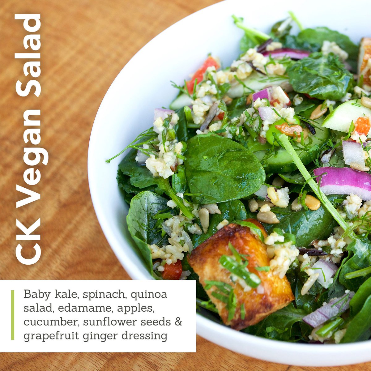 Have you tried the CK Vegan Salad yet? It's fit for vegans, vegetarians, omnivores (except not carnivores, sorry dinosaurs!) 
Add a refreshing spring salad into your daily mix ! 
#CrispKitchen #PhillyEats