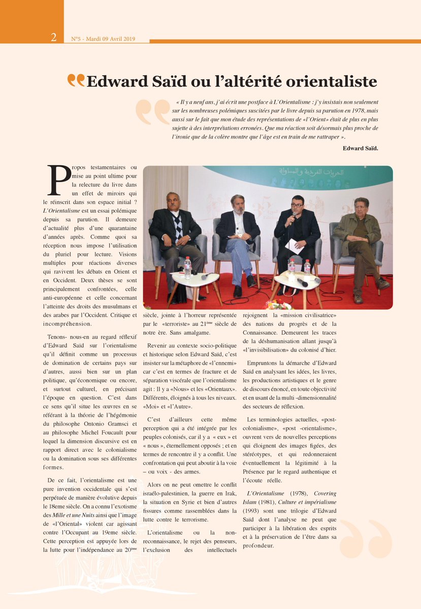 FILT2K19's tweet photo. Cinquième numéro du quotidien de la foire du livre
#filt_2k19 https://t.co/xbIIAamna8