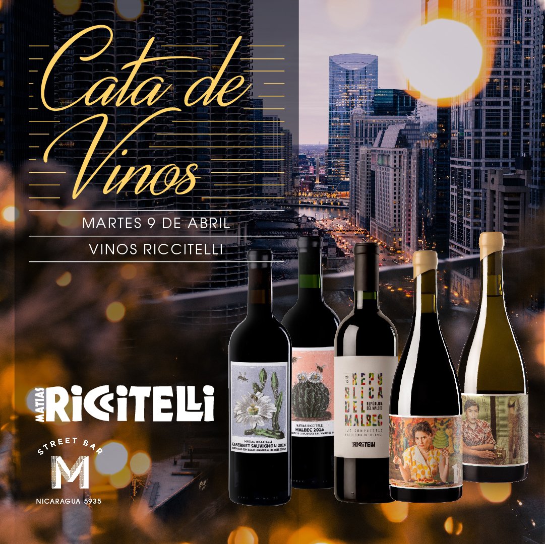 Hoy ✨ Cata de vinos de Bodega Riccitelli ✨ Vinos que marcan tendencia de la mano de uno de los enólogos del momento <a href="/RiccitelliWines/">Matias Riccitelli</a> 🍷