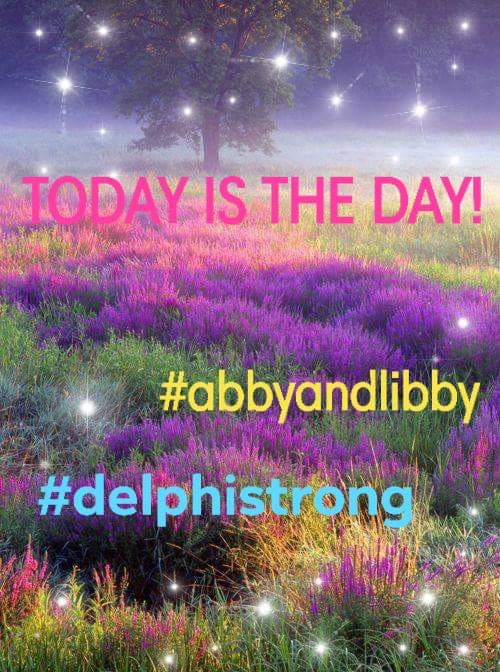 sharkattack67's tweet image. Let Today Be The Day!
#abbyandlibby 
#justiceforlibbyandabby
LET TODAY BE THE DAY!!
#delphistrong 
TIP INFORMATION CONTACTS

Email:Abbyandlibbytip@cacoshrf.com
Tip Line: (844) 459-5786
Indiana State Police: (800) 382-7537
Carroll County Sheriff: (765) 564-2413