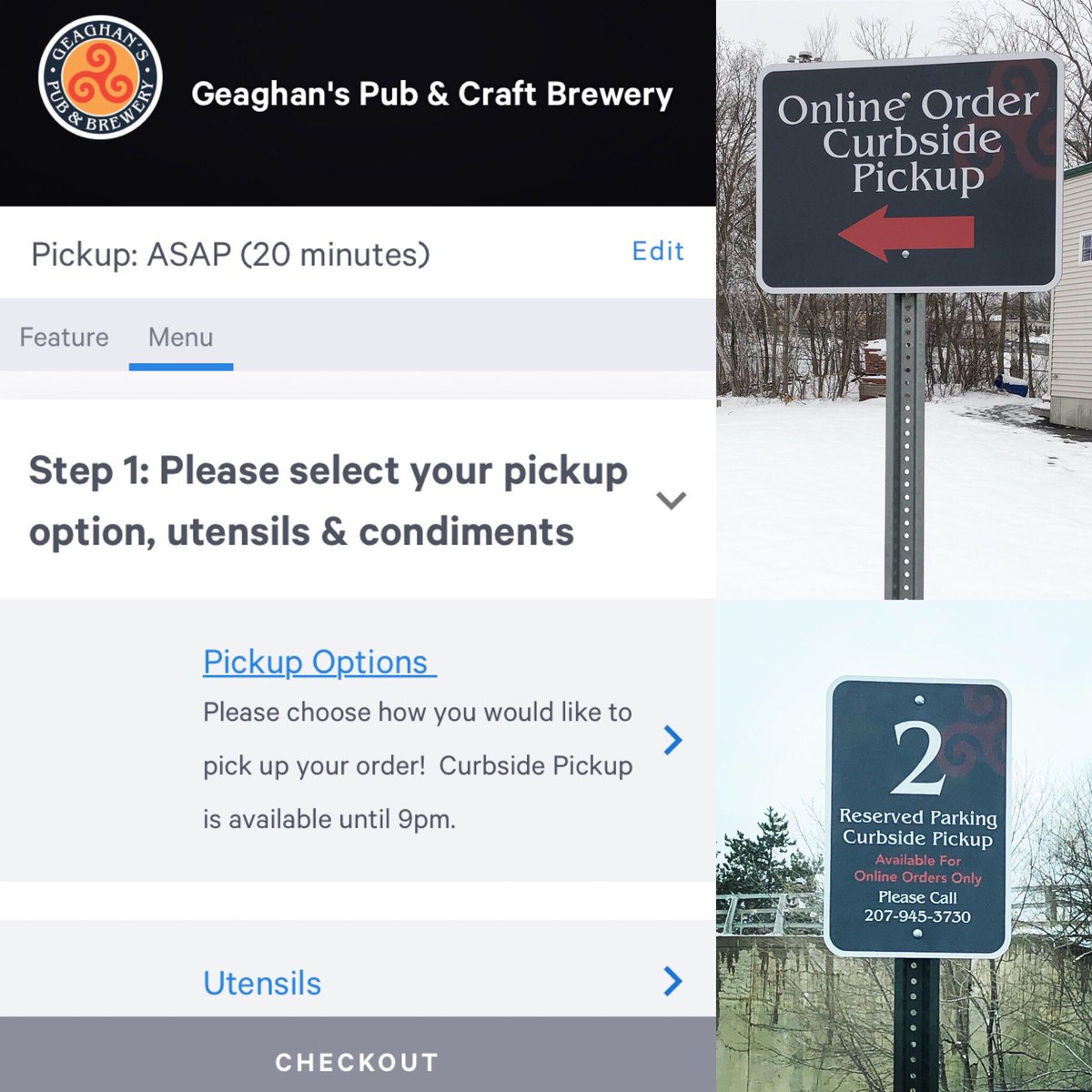 You asked for it, now it’s here! Curbside service with online takeout orders! #heybangor