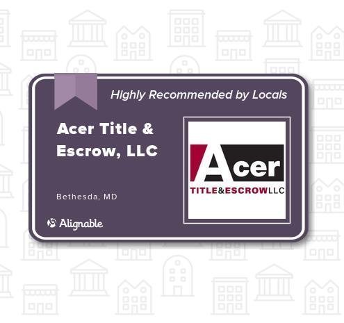 acertitle's tweet image. Proud to share that Acer Title &amp;amp; Escrow has achieved “Highly Recommended” status on Alignable from our Local Real Estate Professionals and Clients.
It’s Settled!

#realestate #titlecompany #reo #realestateprofessionals #settlement #closing #refinance #purchase #vacationhomes