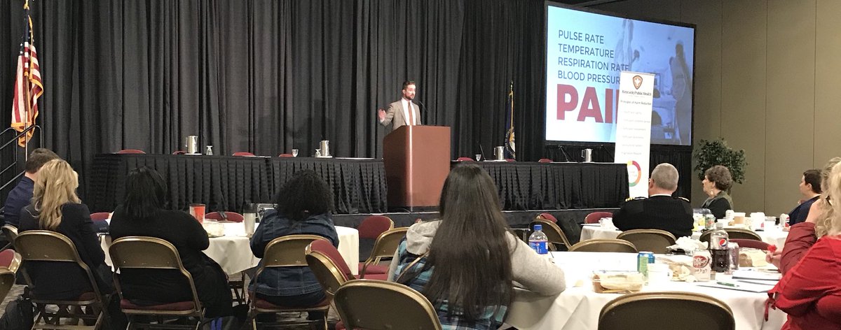 CHFSKy's tweet photo. Powerful presentation from Austin Eubanks, a Columbine High School shooting survivor: medications after his injuries led to addiction—and eventually recovery—and a purpose in life. #kyharmreduction @jeffhowardmd @nkyhealth @KYHealthAlerts https://t.co/v142Tk7aQh