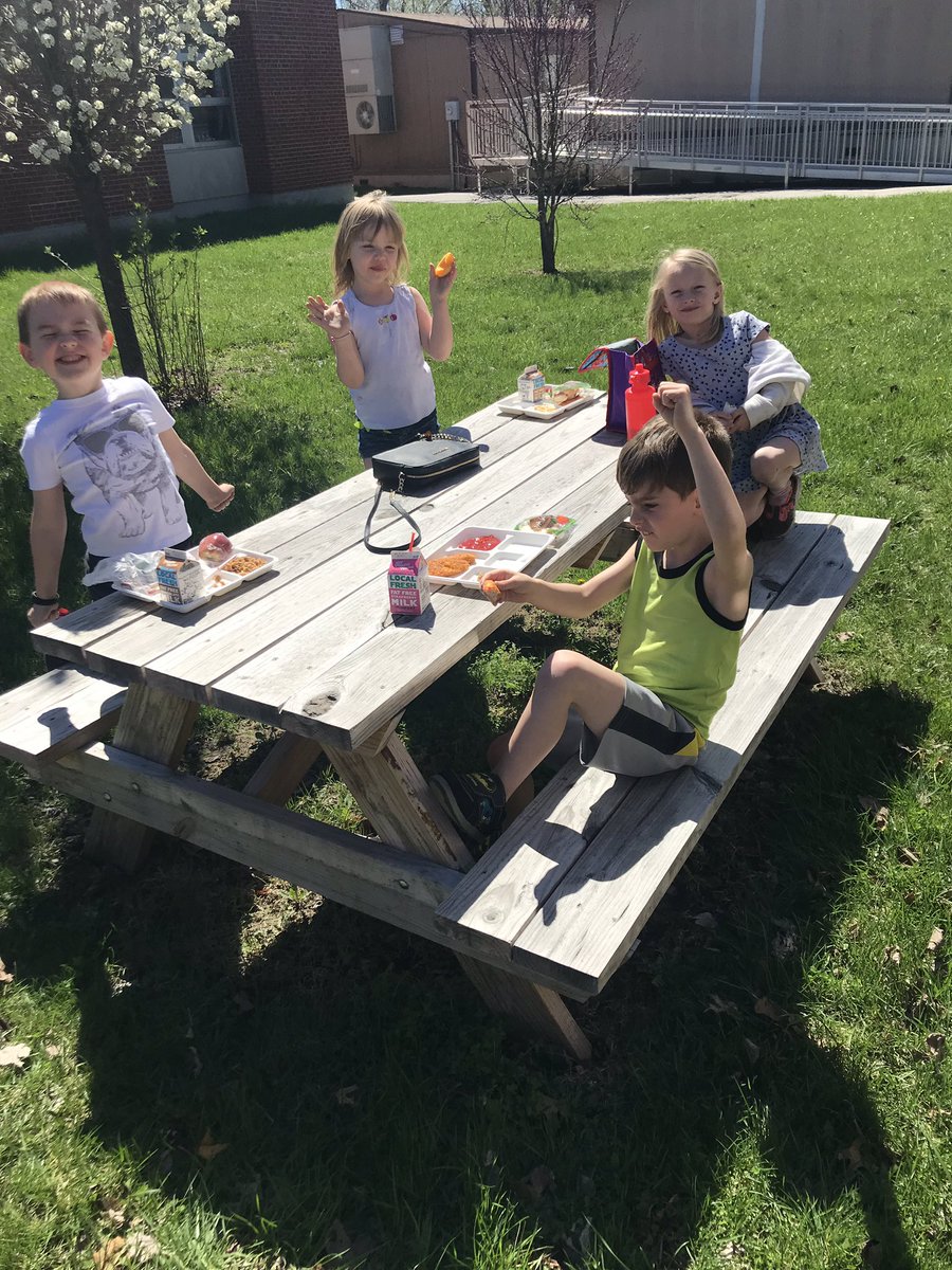 Today we ate outside for our classroom celebration! We are so excited to be outside on this beautiful day!
