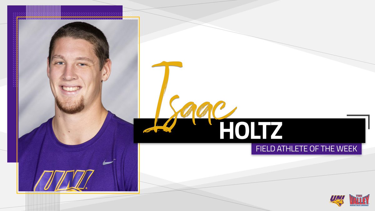 MVCsports's tweet photo. Finishing third in the discus with a throw of 186'3", the top mark in #MVCtf and 12th in the West Region, Isaac Holtz of @UNITrackFieldXC is the Field Athlete of the Week! https://t.co/MDtacLBeRb