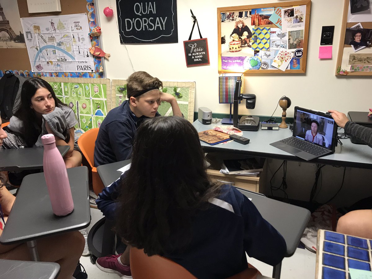 Dr. E’s French Ss interviewed Alysse Hallali from “Alice in Paris”-series of short films about life in Paris. She is a 27 year old writer &amp; star of 25 episodes made for Tastemade. Ss asked questions in French &amp; English about her life &amp; work &amp; answered her questions! <a href="/uschool_nsu/">University School</a>