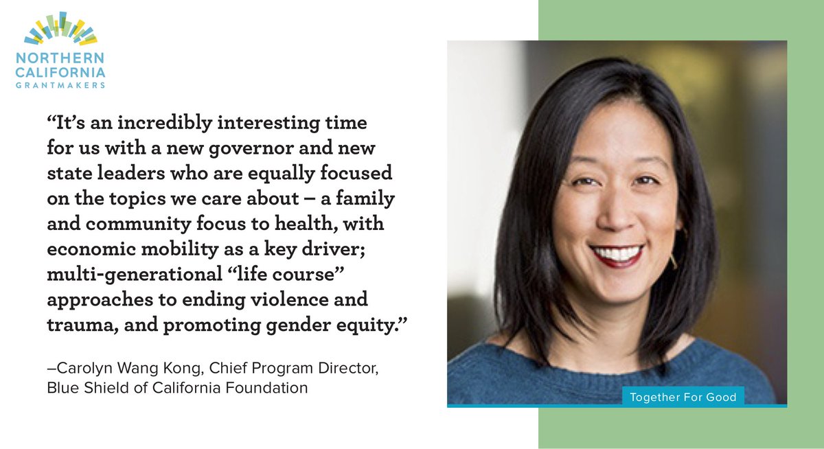NorCalGrant's tweet photo. #NCGmember @cwangkong, @BlueShieldFound's new Chief Program Director, recently spoke to us for our Member Spotlight about where she is seeking collaboration, why time travel would be her ideal superpower, &amp; her favorite guilty pleasure https://t.co/nM9bH6cN65 https://t.co/I9UFpWJeaq