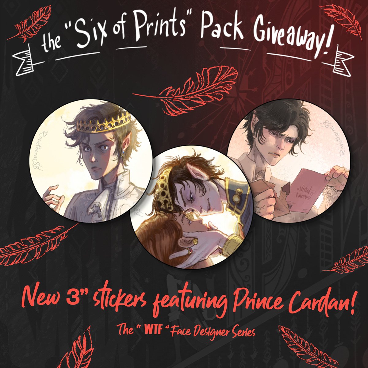 rosiethorns88's tweet photo. Win prints of fanart from fandoms such as:
#grishaverse #leighbardugo #kanej #hollyblack #jurdan  #sarahjmaas #dorian #manon #elide #fenrys #lysandra #aelin #rowaelin  #acomaf #acotar #acofas #thecruelprince #thewickedking #tfota #mistborn  #cosmere #tdpotf #aceofshades https://t.co/yXxjJAyucf