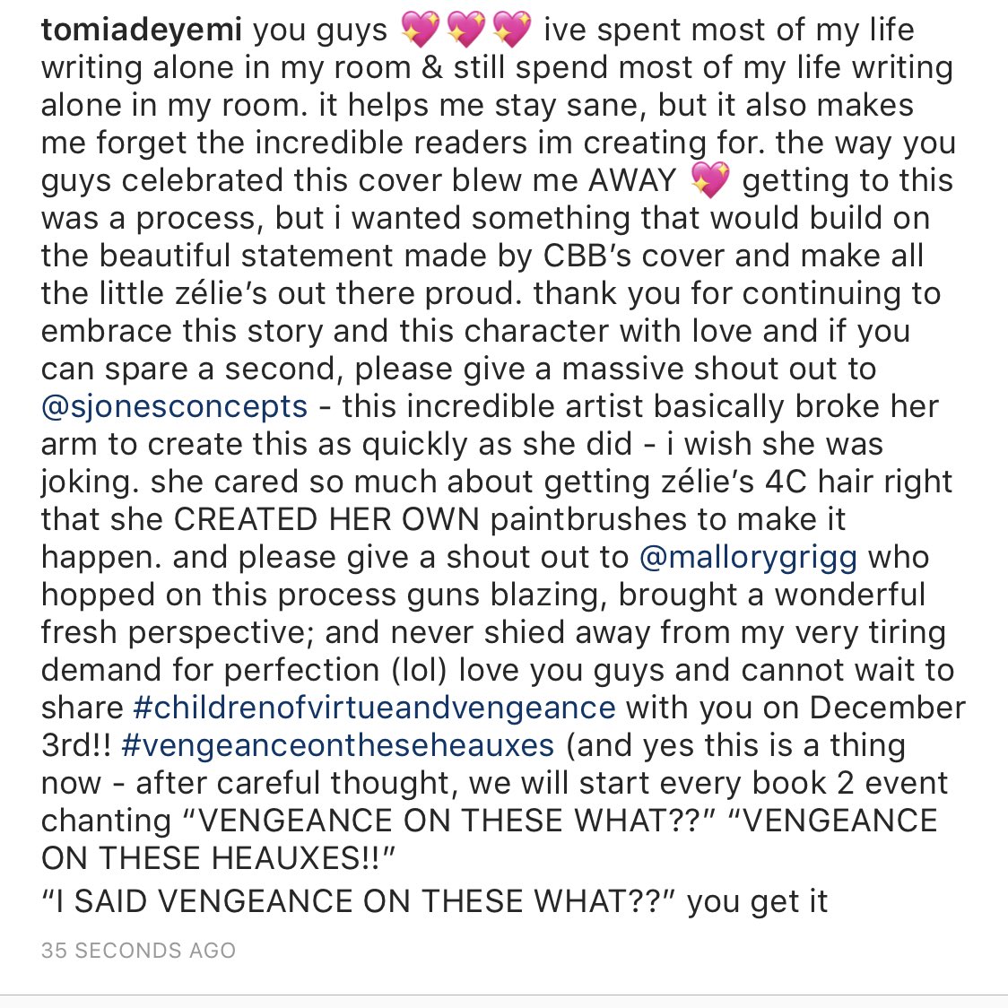tomi_adeyemi's tweet image. too much love to fit into 280 characters!

TLDR
- I LOVE YOU GUYS
- please give a massive shoutout to @sjonesconcepts who basically broke her arm to get this done so quickly &amp;amp; created her own paintbrushes to make zélie’s 4C hair
- &amp;amp; to @mallorygrigg who jumped in &amp;amp; got 🙌🏿 done!!