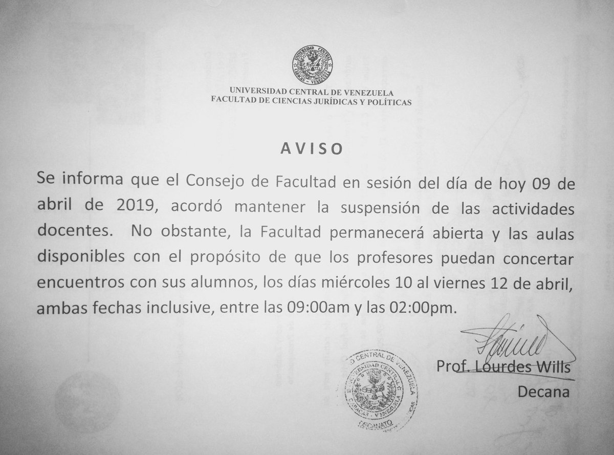 dirderechoucv's tweet photo. Atención, aviso importante: https://t.co/sC0RYPf0AL