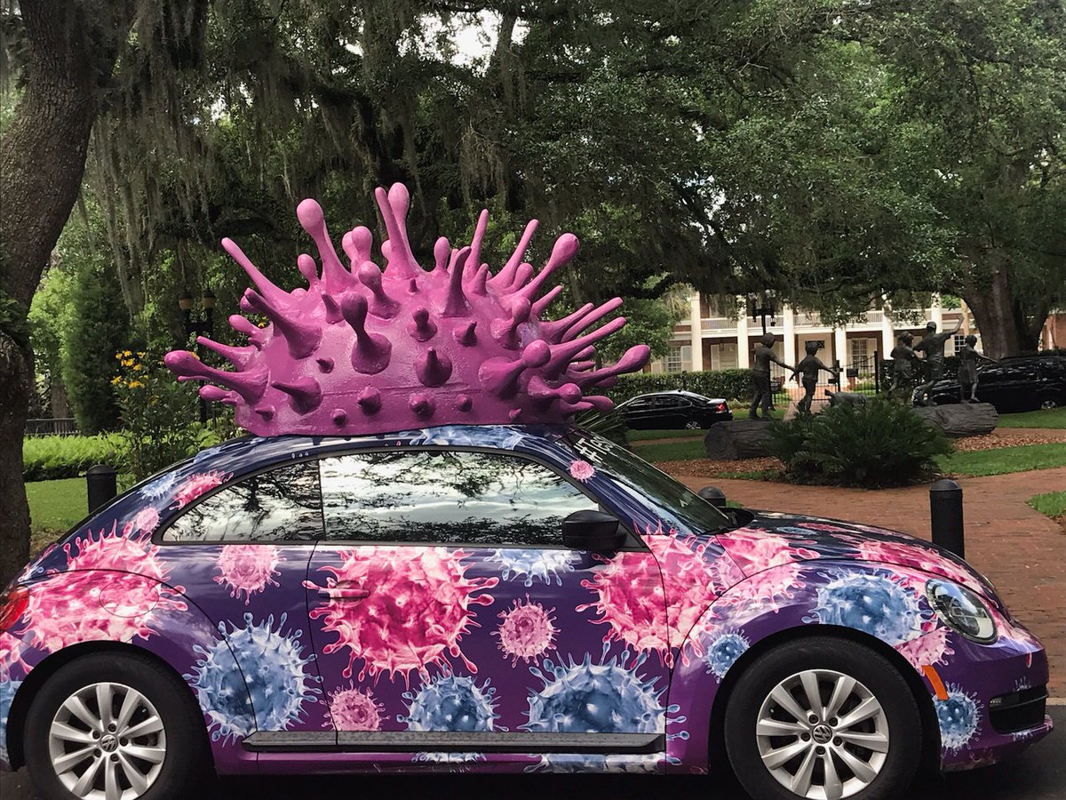AdamsStAdvocate's tweet photo. The Flu Bug visited @GovRonDeSantis at the Florida Governorโs Mansion today #TestForFlu https://t.co/5skZqalrlD