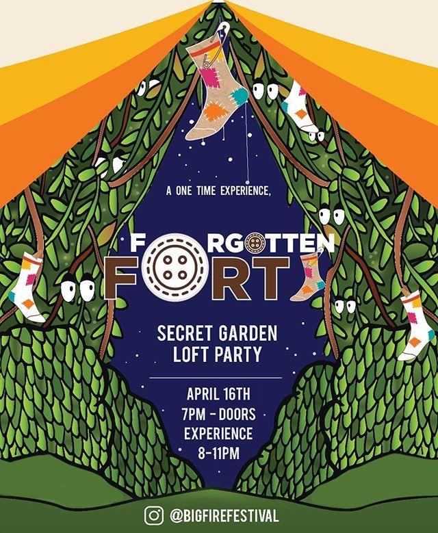 bigfirefestival's tweet photo. **ticket link in bio** BiG Expression Presents: Forgotten Fort is transforming the @secretgardenloft into a one night only experience that will awaken your childlike sense of play.

Where have all our missing socks gone? Our childhood toys? Our innocence… https://t.co/6pucCSj13p https://t.co/152cegVJLc