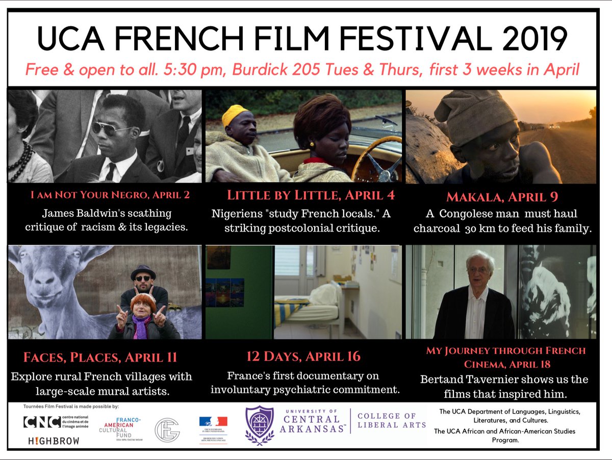 conwaycafta's tweet photo. @UCA_CFAC faculty member Beth Norwood to speak about the power art can have in communities following the screening of the film Faces, Places this Thursday, April 11 at 5:30 pm, Burdick 205 (UCA Campus). Free and open to all!  @UCACollegeofLiberalArts @UCAFrenchFilmFestival2019 https://t.co/DWkNHk5bUA