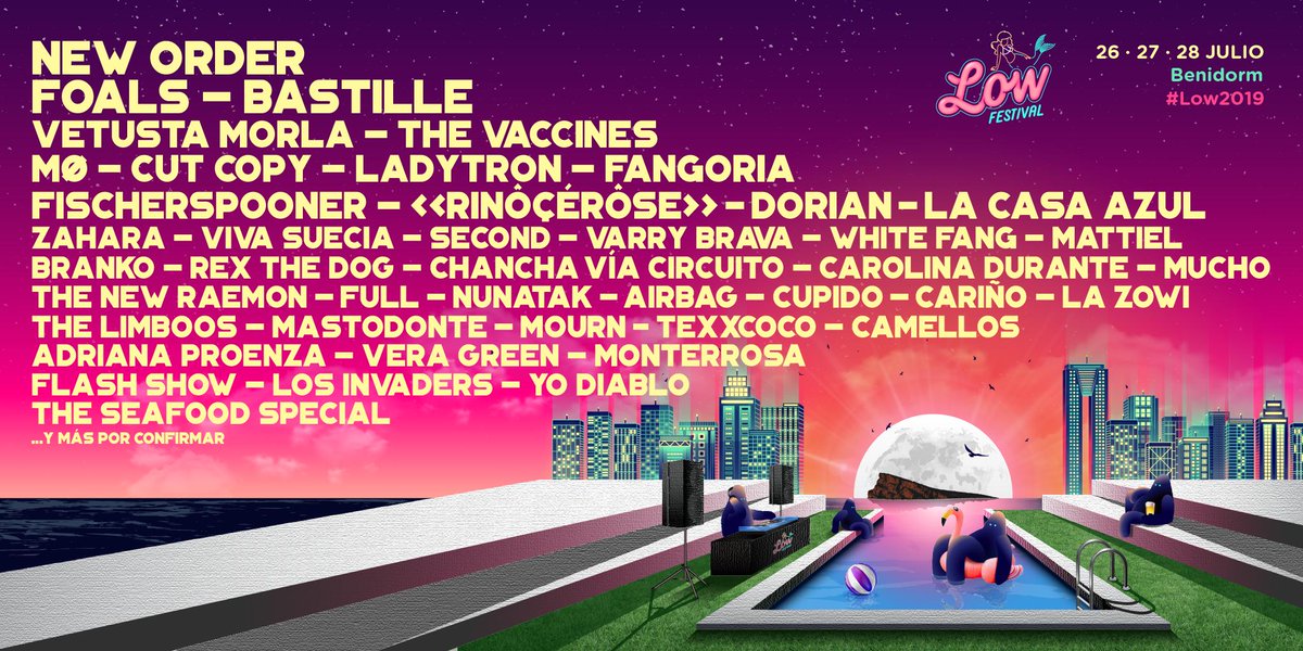 LowFestival's tweet photo. ¡En #Low2019 ya tenemos nuevos nombres!
🌴 Abonos desde 65€ solo hasta este JUEVES en https://t.co/Ke923LLNYy https://t.co/qj8hWrW6ie
