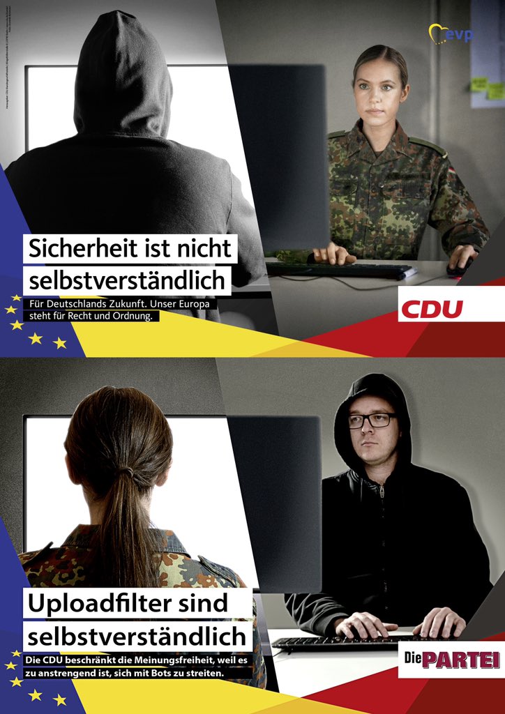 MartinSonneborn's tweet image. Heeeee, #CDU, schaut mal, Nico Semsrott in Eurer Wahlwerbung... ZwinkerSmiley!
