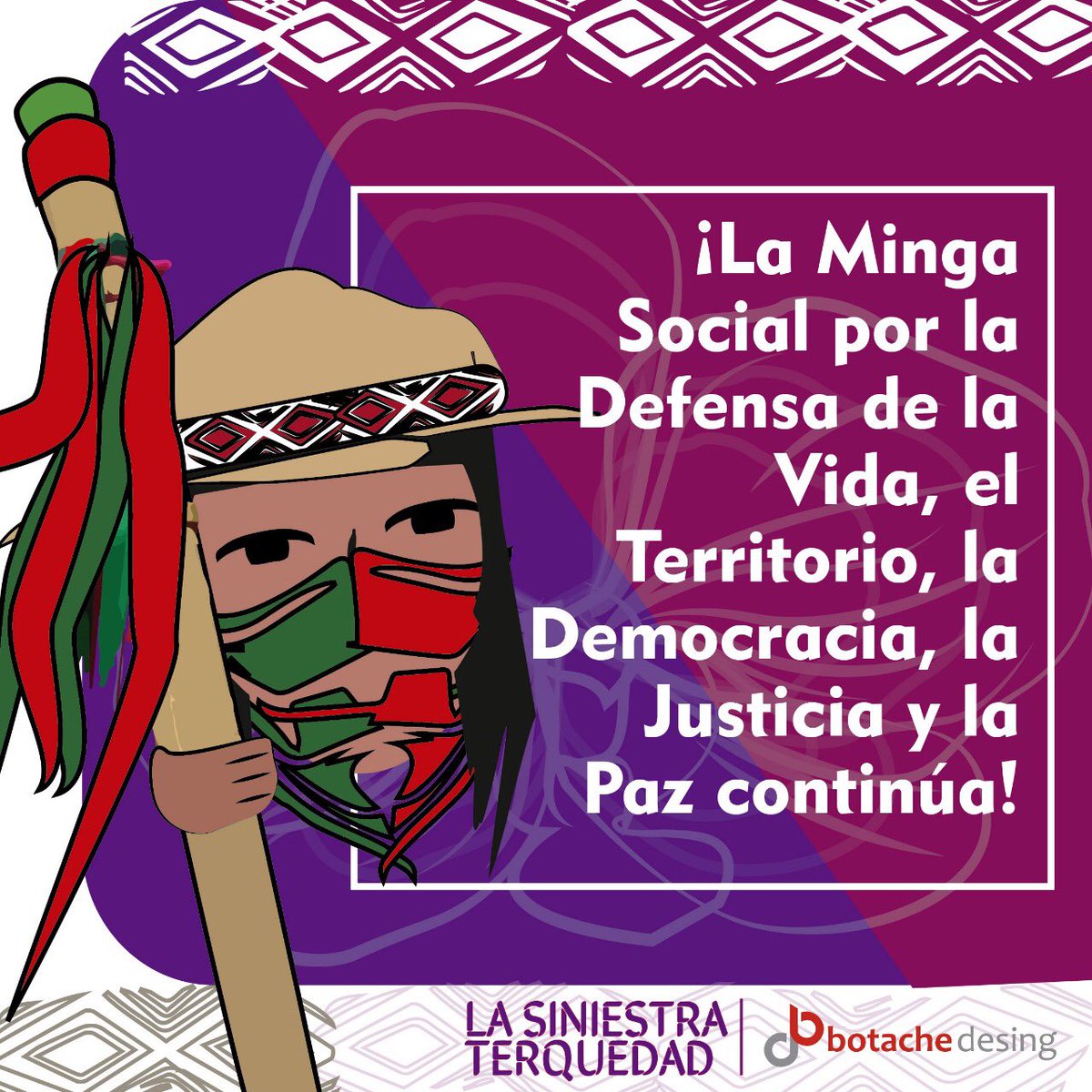BotacheD's tweet photo. ¡Viva la Minga! ¡Ni la tierra ni las mujeres somos territorio de conquista! #VivaLaMinga
@siniestraterquedad @BotacheD
#VamosAlParoNacional #ElPuebloNoSeRindeCarajo
#MingaPorLaVida #Territorio #Indigenas #IlustracionDigital #Feminismo #BotacheDesing #SiniestraTerquedad https://t.co/5mipq06NPs
