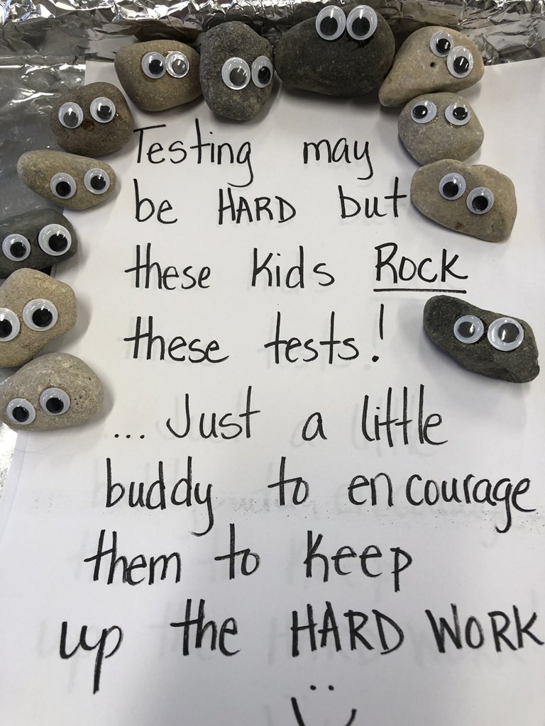 State testing can be an anxious time for kids. It’s always nice to have a buddy to see you through “hard times”. #IGinspires #RTSD26Learns #momentsofAWE