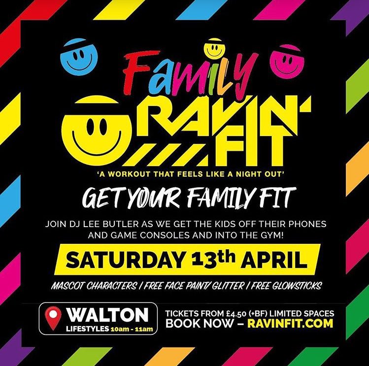 GET FIT WITH THE FAMILY 👨‍👩‍👧‍👦

<a href="/DjLeeButler/">Lee Butler</a> and his <a href="/RavinFit/">Ravin Fit</a> will be holding a FAMILY class at our centre this Saturday! 💥

🕑 10am - 11am
🎟 Adults: £7.50 | Kids: £5.50

Let’s show the kids that getting FIT can be FUN! 💃

Book ➡️ ravinfit.com