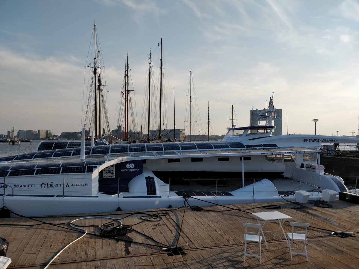 Amazing to be invited on board of the <a href="/energy_observer/">Energy Observer</a> in #Amsterdam!