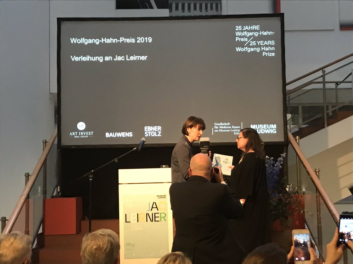 Jac Leirner is being awarded the Wolfgang-Hahn-Preis 2019 of Museum Ludwig in Köln by <a href="/HenrietteReker/">Henriette Reker</a>. Congratulations! Proud to be the sponsor of this great prize! <a href="/jacleirner/">jac leirner</a> @MuseumLudwig #WolfgangHahnPreis <a href="/Koeln/">Stadt Köln</a>