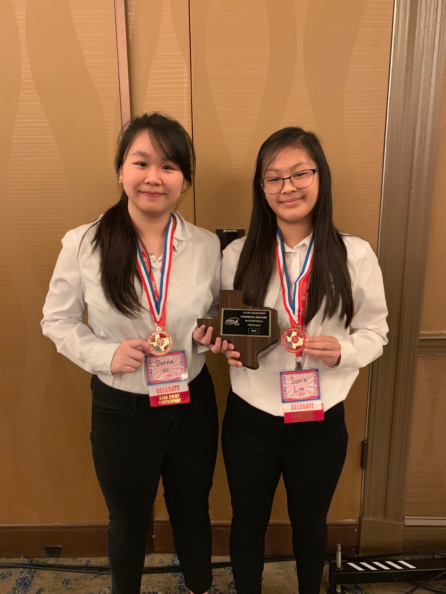 FWoodG's tweet photo. FHS congratulates our students for their success at the FCCLA State competition in Dallas! 
Gabi Amaya *Advancing to Nationals
Ethan Powell *Serving up Success
Elise Whittenburg &amp; Katie Jones *Place Focus on Children
Sooin Lim &amp; Donna Vo* Environmental Ambassador
#MustangPride https://t.co/Zd9aZ01MKV