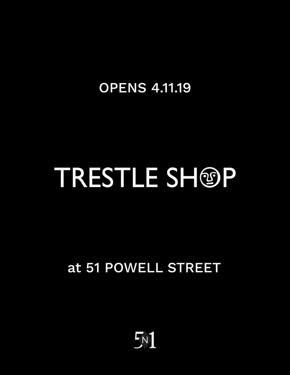 April 11th to May 11th - The Trestle Shop opens in Vancouver, as a special installation by TENDER and Neighbour, at our 51 Powell Street store.

Join us on Thursday, April 18th for the opening reception. Free admission, RSVP required.

eventbrite.com/e/tender-trest…