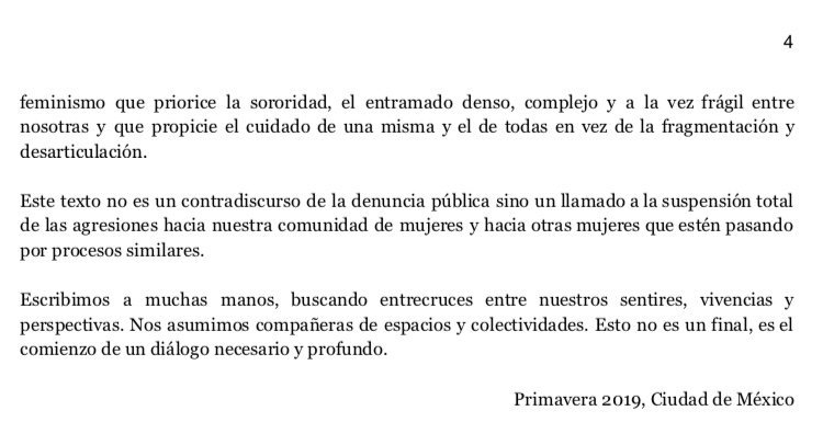 surplusera's tweet photo. Acá les comparto la cuidadosa reflexión colectiva de unas amigas y colegas del mundo del arte #MeToo #MeTooMx https://t.co/H1vrFer58s