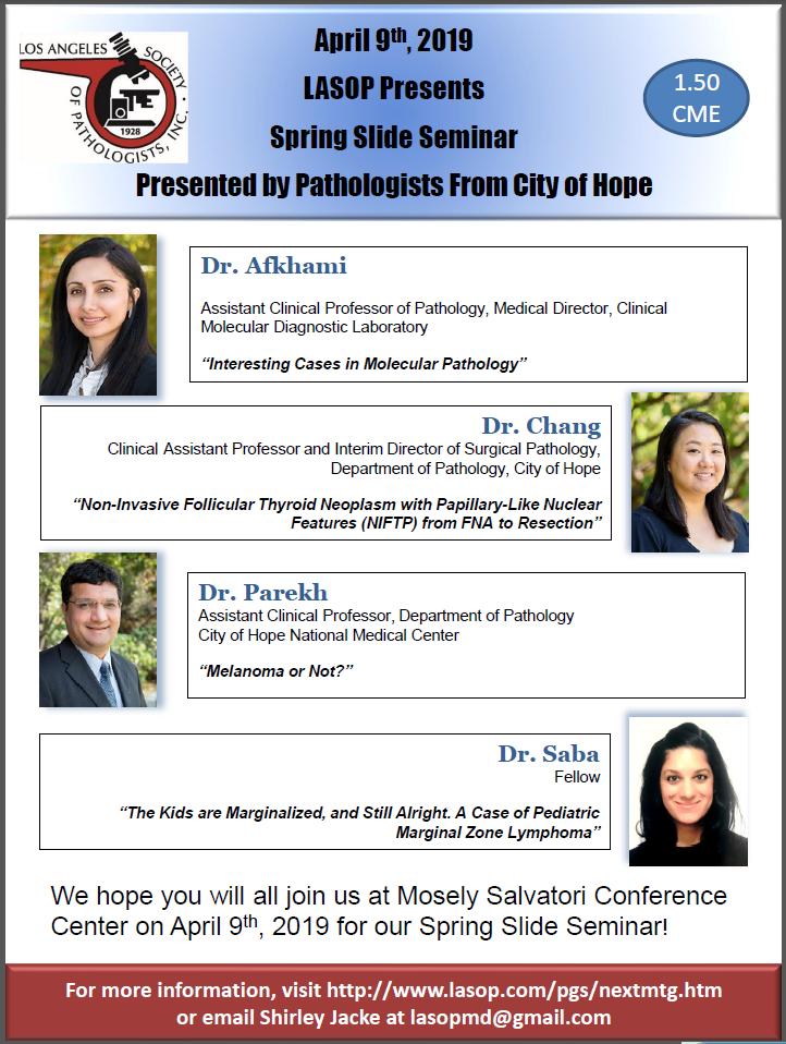 LASOP Spring Slide Seminar today! Join us if you are in Los Angeles!