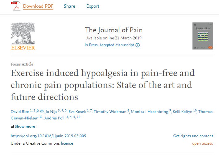 chadcookpt's tweet photo. Nice paper addressing exercise induced hypoalgesia in chronic pain (and normals). It's variable, but exercise may elicit hyperalgesia in those with chronic pain. How to manage that is key  https://t.co/Nj3IDfS6zL https://t.co/WZesyn24QN