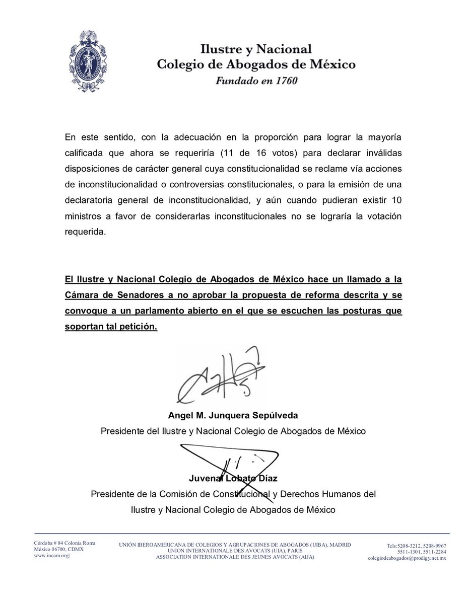 Posicionamiento sobre la iniciativa con Proyecto de Decreto por el que se reforman diversas disposiciones de la Constitución Política de los Estados Unidos Mexicanos, para crear una Tercera Sala de la #SCJN, especializada en anticorrupción. (4 y 5)