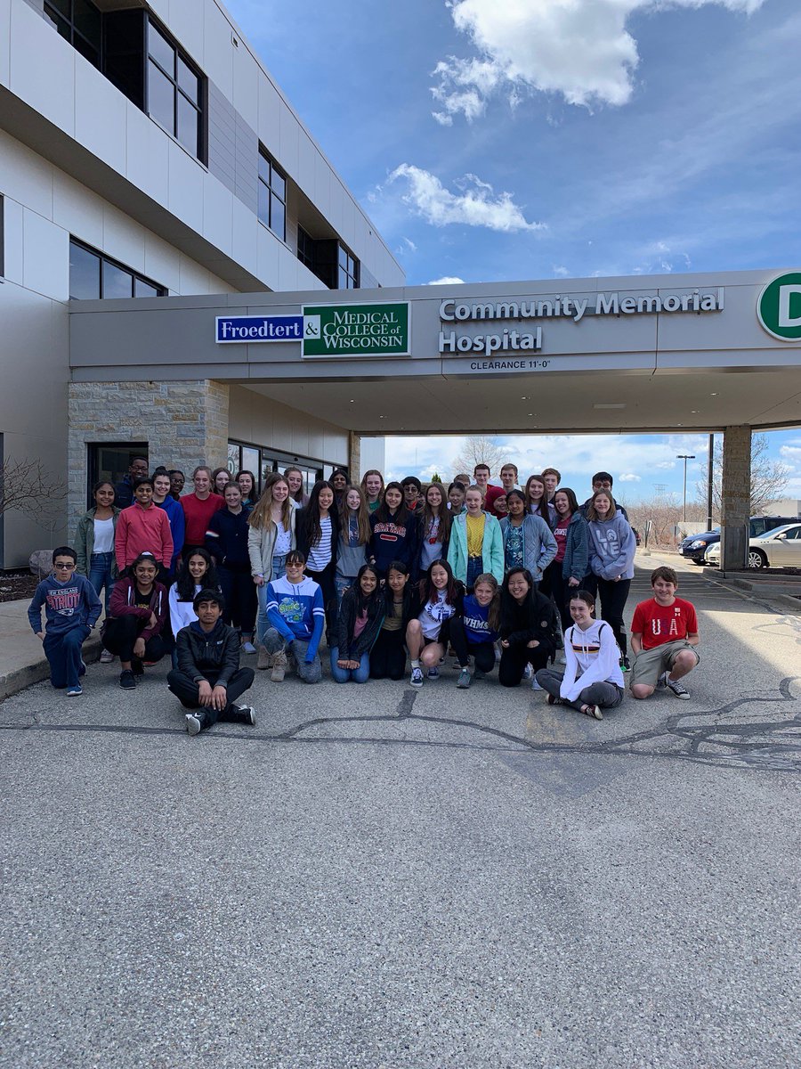 WCBizAlliance's tweet photo. Students from @PPMS_SDE & @WHMS_SDE went on #Schools2Skills today to learn about health care careers. Thanks @Froedtert Community Memorial Hospital for hosting! Students learned about pharmacy, rehab, heart & vascular, birthing & medical imaging #wcbizedpartner @ElmbrookSchools https://t.co/n84EGjzvzn