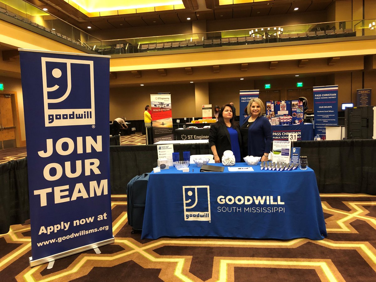 GoodwillSMS's tweet image. Goodwill of South Mississippi had an amazing time at the 25th Annual Governor's Job Fair today in Biloxi! Thank you to everyone who stopped by our booth to learn more about Goodwill and our job opportunities!
