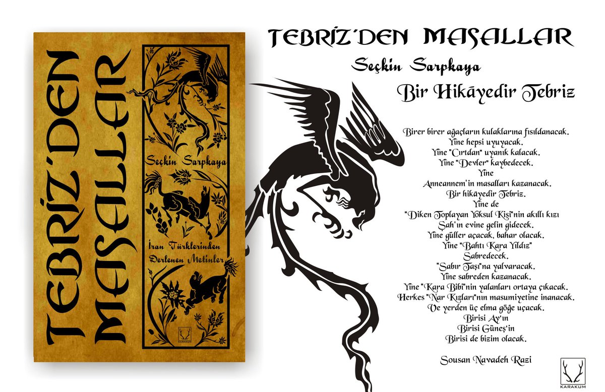 karakumkitap's tweet image. #ÇEKİLİŞ

Bu Haftanın Tebriz'den Masallar

Bu gönderiyi RT edip bizi takip eden 2 şanslı okuyucumuza Seçkin Sarpkaya'nın Tebriz'den Masallar kitabını hediye edeceğiz. 

Son katılım 12 Nisan 2019 
Bol Şans