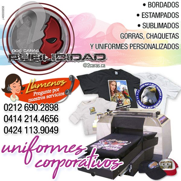 2carasCa's tweet photo. También somos la solución en #uniformes corporativos
#Impresión de Gigantografías | Banner | Microperforado | Fachadas | #Publicidad
📞 0414-2144656 | 0424-1139049 | 0212-6902898
📧 2caras.ca@gmail.com
#2carasca #Caracas #displays #stands #banner #microperforado #pop 🇻🇪 #9Abril https://t.co/bhAGjrpC5K