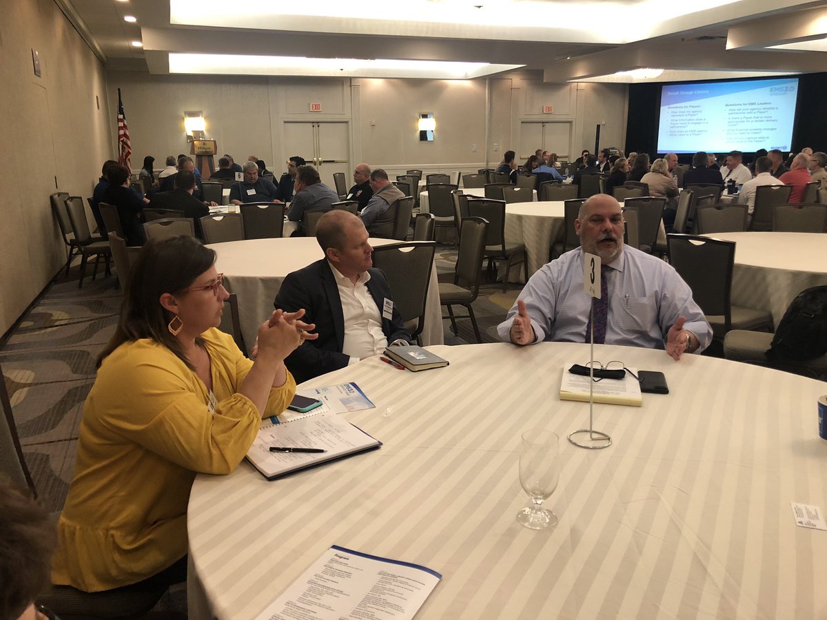 EMSWorldOFCL's tweet photo. Chris Cebellero (R), @ChiefofEMS describes how Anthem signed on to pay for non-transports. “Show the payer how you can bring them value.” #EMS3 @NAEMT_ https://t.co/V3QVqGlPor