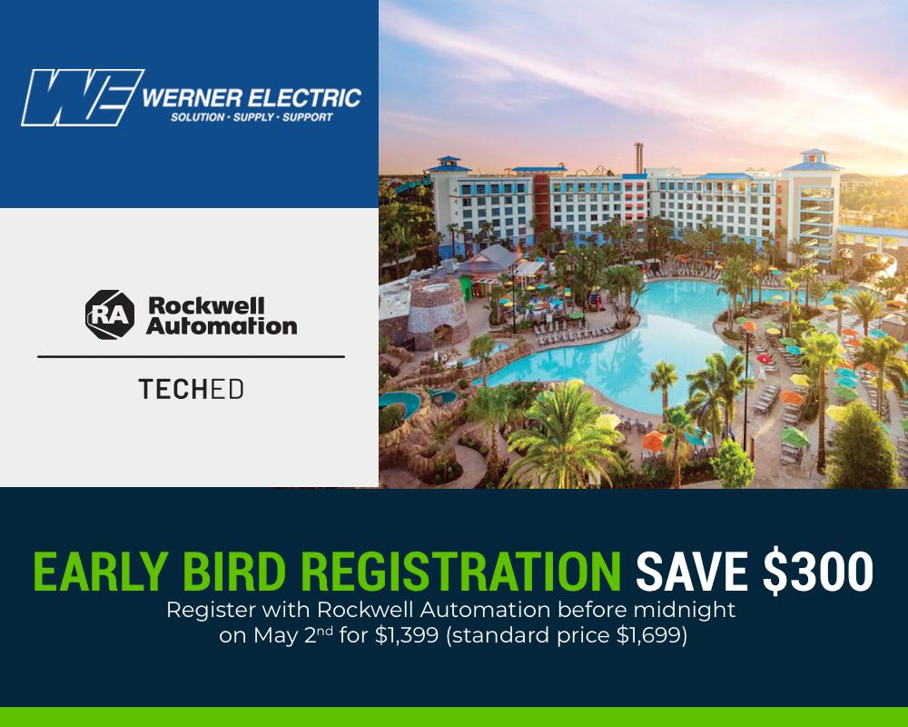 WernerElectric's tweet photo. Registration for @ROKAutomation TechEd 2019 is LIVE!

Visit our website for more info on how to register and for details on our Hospitality event! #TechEd2019 #Automation #Orlando

Link: https://t.co/MUifoWU1Pq https://t.co/pv0Mvalqsj