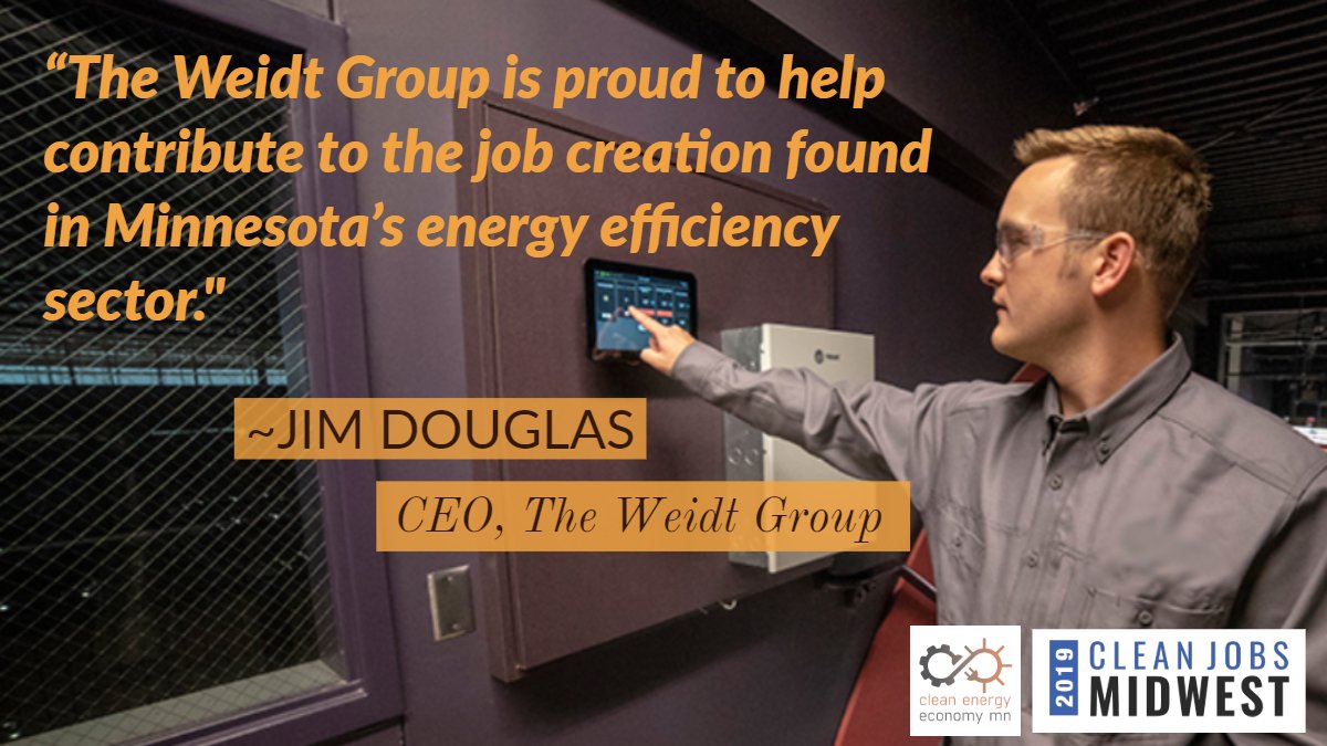 CleanEnergyMN's tweet photo. #MNcleanenergy businesses like @TheWeidtGroup are the reason Minnesota is a #cleanenergy leader! #CleanJobsMidwest https://t.co/FP9VZfCePP