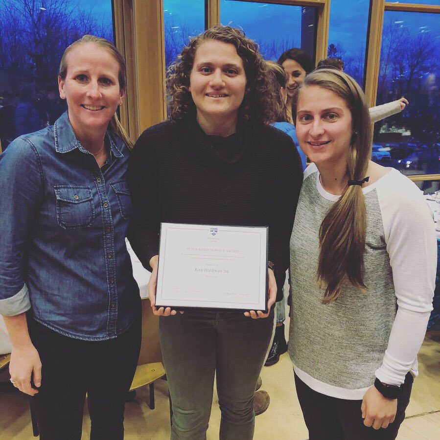 middwbball's tweet photo. Congrats to junior, Kira Waldman, on winning the Peter Kohn Service Award! This award is presented to the student-athlete who best exemplifies the spirit of community and service that Peter Kohn demonstrated.
#GoMiddWBB https://t.co/guCMvJAJjk