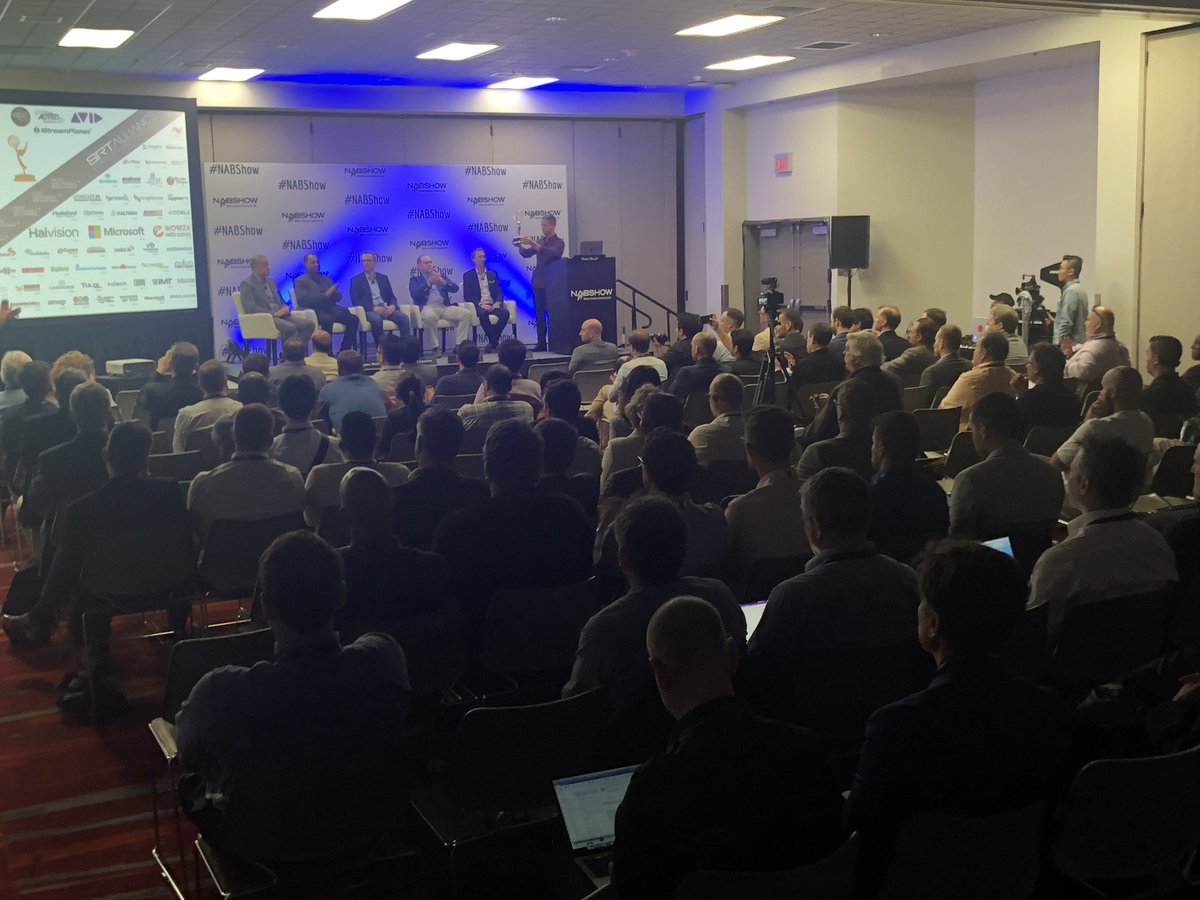 SRTAlliance's tweet photo. A packed panel session this afternoon @NABShow! Learning about cloud-based SRT services in the Microsoft @Azure ecosystem #SRTOpenSource https://t.co/Salkm8r49y